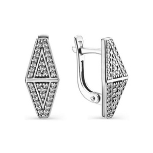 02-0835-00КЦ-00 Серьги (Ag 925), вст. 68 Фианит Серьги (Ag 925)