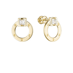 Серьги с фианитами из золота 585 пробы